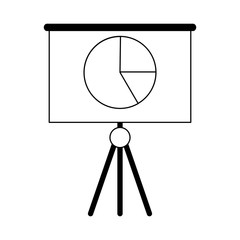 Statistics graph on whiteboard black and white