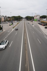 Fototapeta premium Highway of Barcelona in Castelldefels. Spain. Aerial view