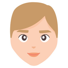 young and casual man head character