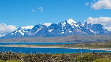 Landscape of Torres del Paine National Park in Chile