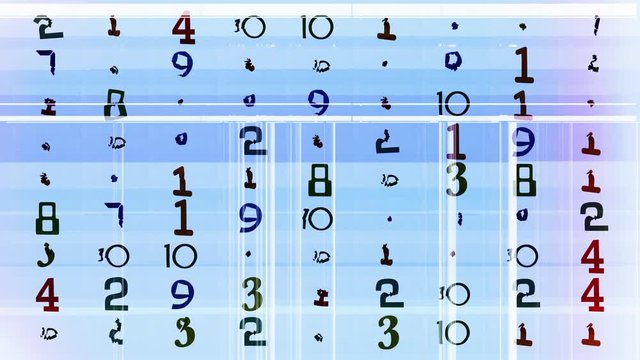 numbers code information clock counting