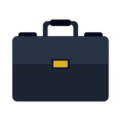 Business briefcase symbol isolated blue lines