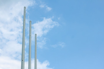 three masts without flags
