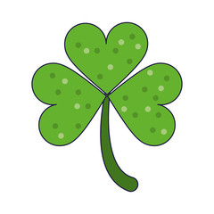 Clover shamrock lucky symbol blue lines