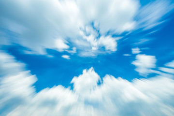 zoom blurred abstract of Clouds with sky