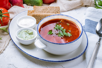 Borscht with sour cream