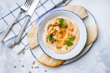 Traditional homemade hummus