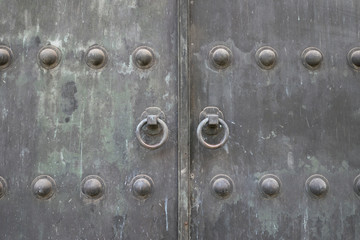 An ancient iron door
