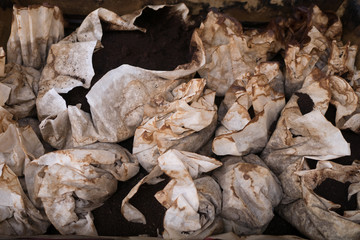 The used coffee grounds