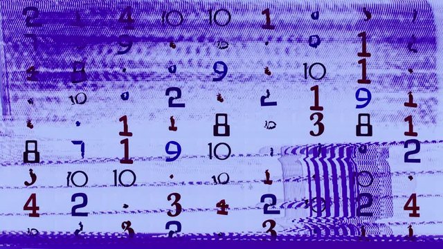 numbers code information clock counting