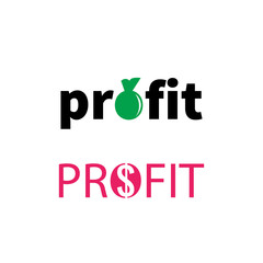 Vector Logo of letter PROFIT design concept - elements
