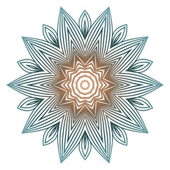 Mandala Pattern. Traditional Indian Mandala. Orient Tribal Circle Sign Illustration. Vector Illustration. Brown green pastel color