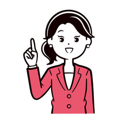 スーツ女性　指さし