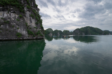 Halong bay Karst landforms in the sea, UNESCO World Heritage Site Travel in Vietnam