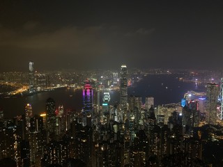 Fototapeta premium Skyline of Hong Kong from Victoria Peak
