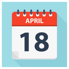 April 18 - Calendar Icon - Calendar design template