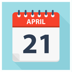 April 21 - Calendar Icon - Calendar design template