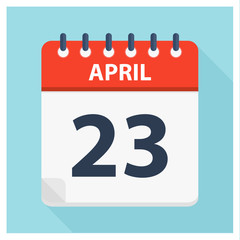 April 23 - Calendar Icon - Calendar design template