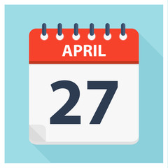 April 27 - Calendar Icon - Calendar design template