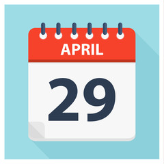 April 29 - Calendar Icon - Calendar design template