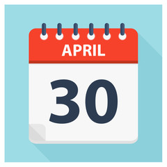 April 30 - Calendar Icon - Calendar design template