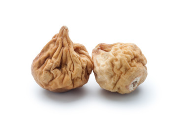 Dried figs fruit isolated on white background