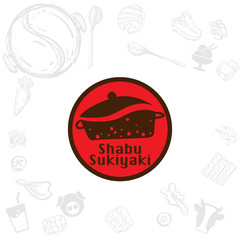 shabu sukiyaki logo icon graphic japanese buffet restaurant