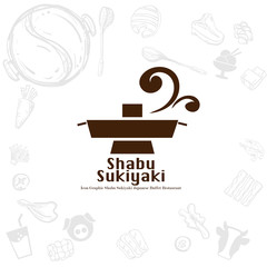 shabu sukiyaki logo icon graphic japanese buffet restaurant