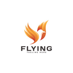 Obraz premium Flying Bird Eagle Wing Logo Icon with Modern Gradient Color Style