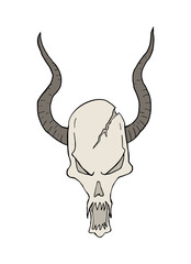 demon skull with horns