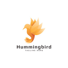 Modern Gradient Overlay of Hummingbird Logo Icon