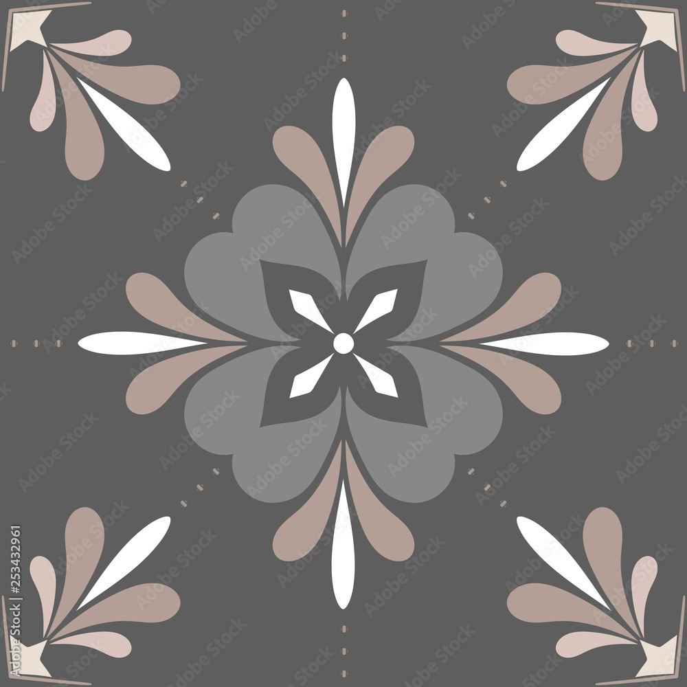 Wall mural gray tile pattern