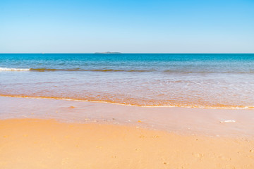 Beautiful beaches under a clear sky..