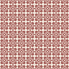 Vector Seamless Pattern With Abstract Geometric Style. Repeating Sample Figure And Line. Paper For Scrapbook, wrapping, background. Red rose color