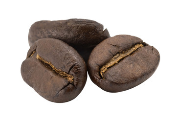 coffee beans isolated on white with clipping path.