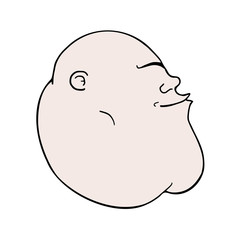 funny bald man draw