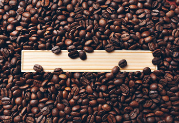 Place for text on coffee beans