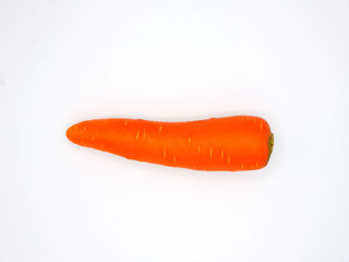 One carrot isolated on white background - Top View - Image