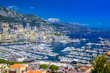 Port with yachts in La Condamine, Monte-Carlo, Monaco, Cote d'Az