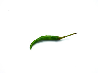 A green color chili isolated on white background