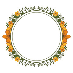 Vector illustration invitation card with abstrak orange flower frame hand drawn