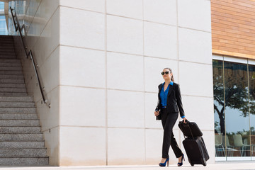Businesswoman with suitcase