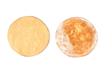 Honey cake isolated on white background.