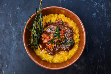 Risotto with beef stew