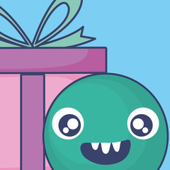 emoticon face with giftbox present
