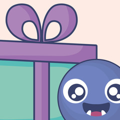 emoticon face with giftbox present