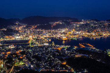Fototapeta premium Nagasaki Night View w Japonii