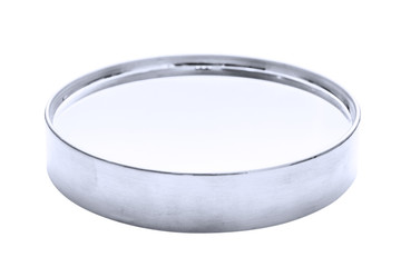 Silver plate isolated on white background.