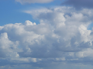 Puffy clouds over the ocean in southern Australia