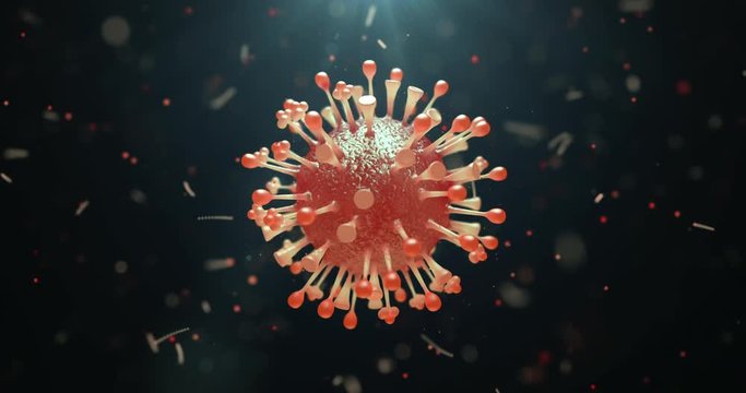 Iinfluenza flu virus. The composition of the virus-like appearance under the microscope. 3d render.